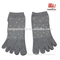 YS-38 Gray Plain Ankle Toe Socks/Star Pattern Health Comfortable Women Five Toe Socks